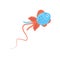 Flying kite-balloon in the shape of fish on white background. Outdoor summer activity toy. Festival symbol