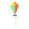 Flying kite-balloon on white background. Outdoor summer activity toy. Festival symbol