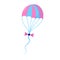 Flying kite-balloon on white background. Outdoor summer activity toy. Festival symbol