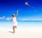 Flying Kite Beach Summer Playful Concept