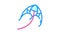 flying kite color icon animation