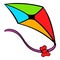 Flying kite icon, icon cartoon
