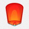 Flying lantern icon, cartoon style