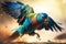 flying macaw parrot