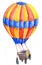 Flying multicolored balloon