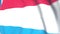 Flying national flag of Luxembourg close-up, loopable 3D animation