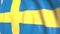 Flying national flag of Sweden close-up, loopable 3D animation