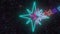 Flying Through Neon Glowing North Star Bright Colorful Shape Tunnel - 4K Seamless VJ Loop Motion Background Animation