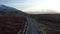 Flying next to the R251 Highway close to Mount Errigal, the highest mountain in Donegal - Ireland