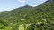 Flying over beautiful green mountains landscape, aerial shot, top view, wonderful world, scenic travel georgia