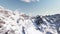 Flying over beautiful snow-covered mountains