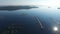 Flying over fish farm in Dalmatian sea