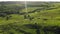 Flying over the green ravine in Ukraine