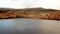 Flying over Loch Garry in the scottish Highlands, Scotland