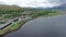 Flying over the Loch Linnhetowards the famous locks in Fort William