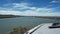 Flying over marshes in Blair Island California