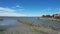 Flying over marshes in Blair Island California