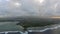 Flying over Mauritius with its blue lagoons