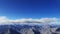 Flying over the mountains and clouds