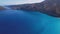 Flying over Myrtos beach, Kefalonia, during the summer, Greek Ionian Islands