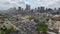 Flying over the New Orleans, Louisiana. Cityscape. Saint Louis Cemetery. Sightseeing object.