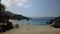 Flying over people on the beach in Tayrona Park