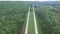 Flying over the speedway in Alabama state, USA. Forest in Background