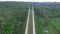 Flying over the speedway in Alabama state, USA. Forest in Background