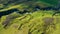 Flying over the wild mountain Skogar River Under the Eyjafjallajokull Volcano in Southern Iceland