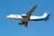 Flying overhead aircraft Airbus A320 VP-BDL airline `Ural airlines`