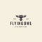 Flying owlet hipster logo design