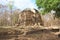 Flying palace relief on the wall of Sambor Prei Kuk or Prasat Sambor N1 in Kampong Thom,