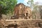 Flying palace relief on the wall of Sambor Prei Kuk or Prasat Sambor N1 in Kampong Thom,