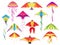 Flying paper kites, kitesurfing hobby icons