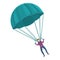 Flying parachute icon, cartoon style