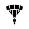 flying parachutist glyph icon vector illustration