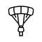 flying parachutist line icon vector illustration