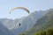 Flying paraglider