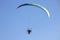 Flying paragliders in the sky