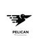 Flying Pelican Fast Data Logo icon design illustration vector template