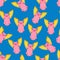 Flying pig pattern seamless. Piglet with wings background. Baby fabric texture. vector illustration