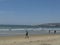 Flying Pigeons Seagull and Pelicans above Cloudy Sea Breakwater Esplanade Beach Ensenada Sea Waves Blue Sky