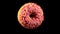 Flying pink glazed donut