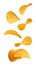 Flying potato chips. Realistic vector illustration