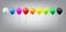 Flying Realistic Glossy Colorful Balloons template with Party and Celebration concept on white background