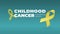 Flying realistic Yellow ribbons on dark background with copy space. Childhood Cancer Awareness symbol in September. Vector