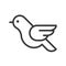 Flying robin bird, Merry Christmas icon set, outline design edit