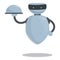 Flying robot waiter icon cartoon vector. Digital smart