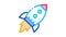 Flying Rocket Spaceship Agile Element Icon Animation