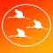 Flying Sarus Cranes Logo Background Icon General Purpose